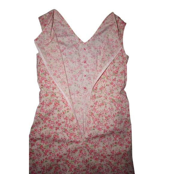 Vintage Pink Floral Sleeveless Dress – Cottagecore Romantic Vibes –M - Picture 4 of 5